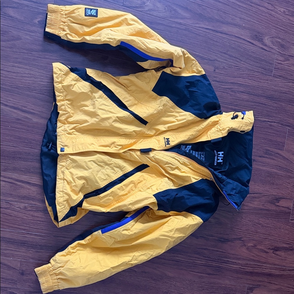 Helly Hansen Vibrant Yellow and Black Outdoor vintage Jacket